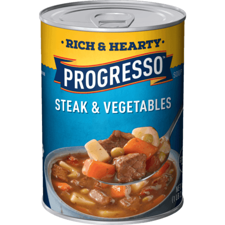 Progresso Rich & Hearty Steak & Vegetables, Front of the product