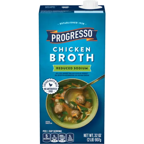 Progresso Chicken Broth Reduced Sodium, front of the product