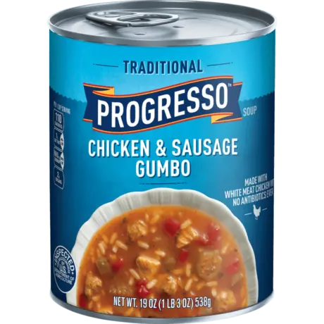 Progresso Traditional Chicken & Sausage Gumbo, Front of the product