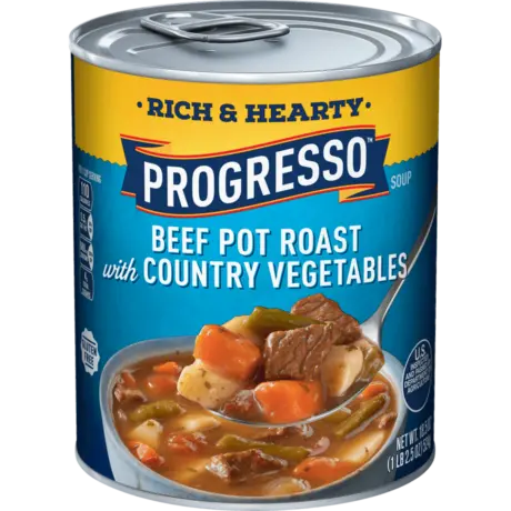 Progresso Rich & Hearty Beef Pot Roast with Country Vegetables, Front of the product