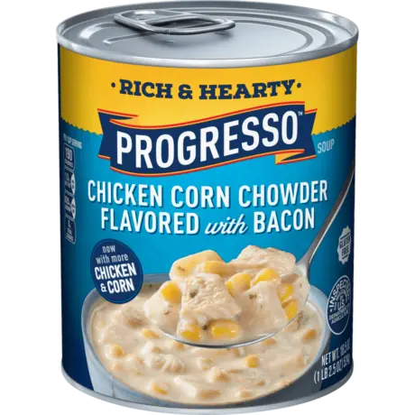 Progresso Rich & Hearty Corn Chowder can, Front of the product