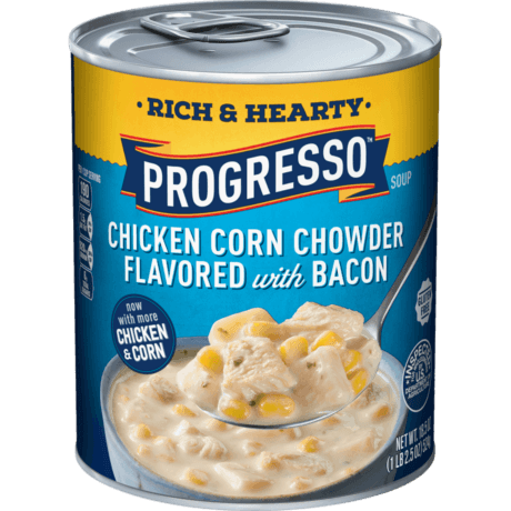 Progresso Rich & Hearty Corn Chowder can, Front of the product