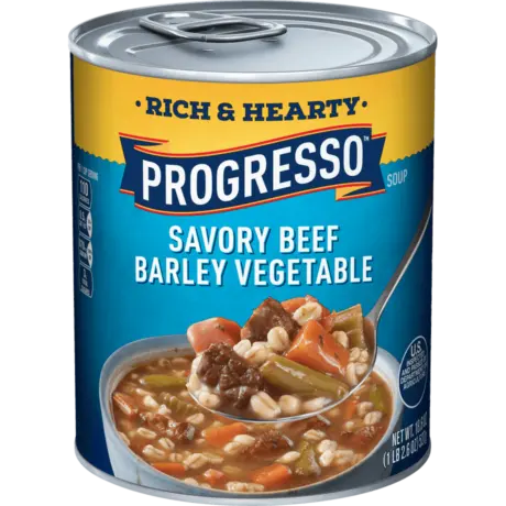 Progresso Rich & Hearty Savory Beef Barley Vegetable, Front of the product