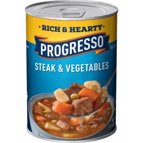 Progresso Rich & Hearty Steak & Vegetables, Front of the product