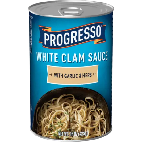 Progresso white calm sauce with garlic & herb, front of the product