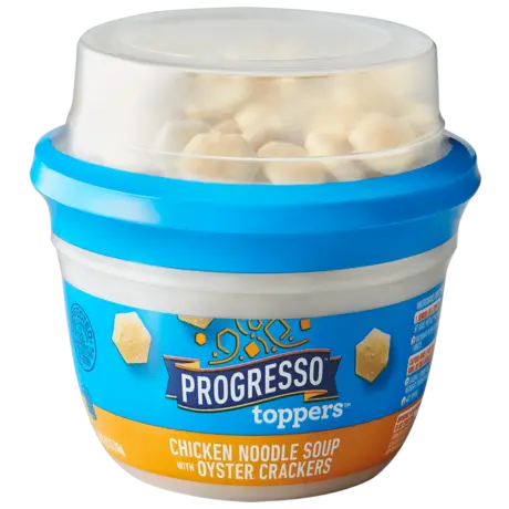 Progresso Chicken Noodle with Oyster Crackers, front of the product