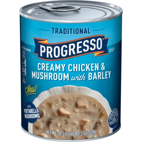 Progresso Traditional Creamy Chicken & Mushroom with Barley, Front of the product
