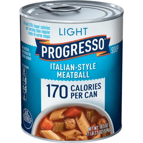 Progresso light Italian-style meatball soup, front of the product