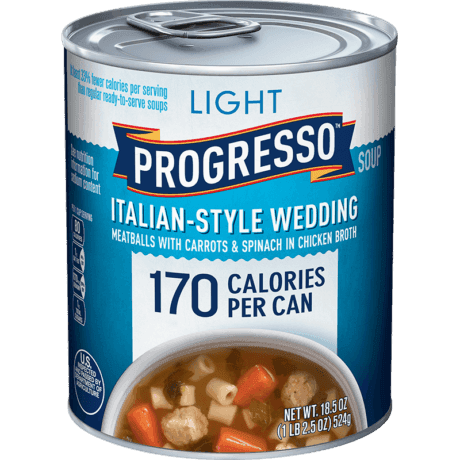 Progresso light Italian-style wedding soup, front of the product