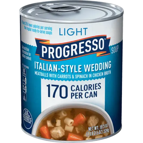 Progresso light Italian-style wedding soup, front of the product
