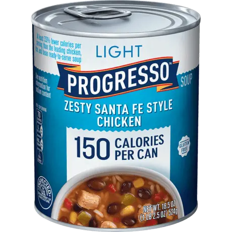 Progresso light Zesty Santa Fe Style Chicken soup, front of the product
